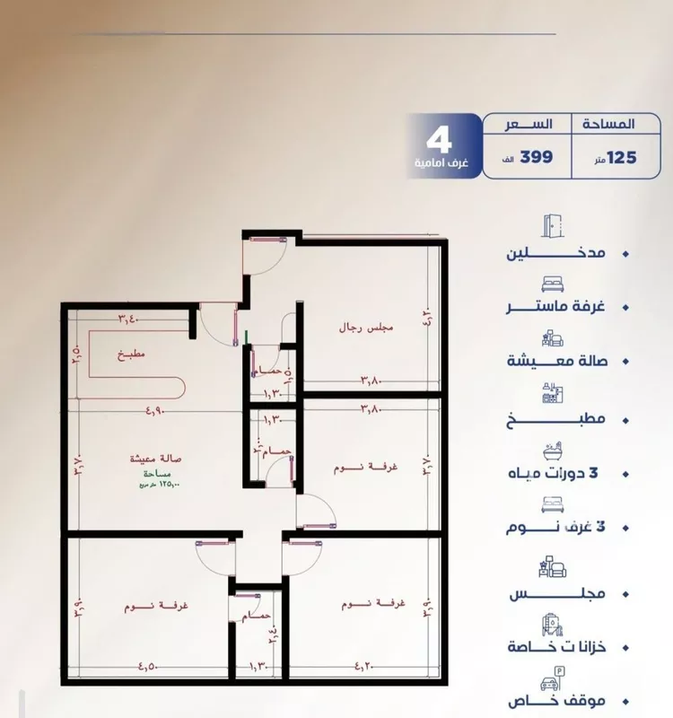 شقة للبيع في شارع طريق الملك فهد فرعي, حي النزهة, مدينة جدة, منطقة مكة المكرمة