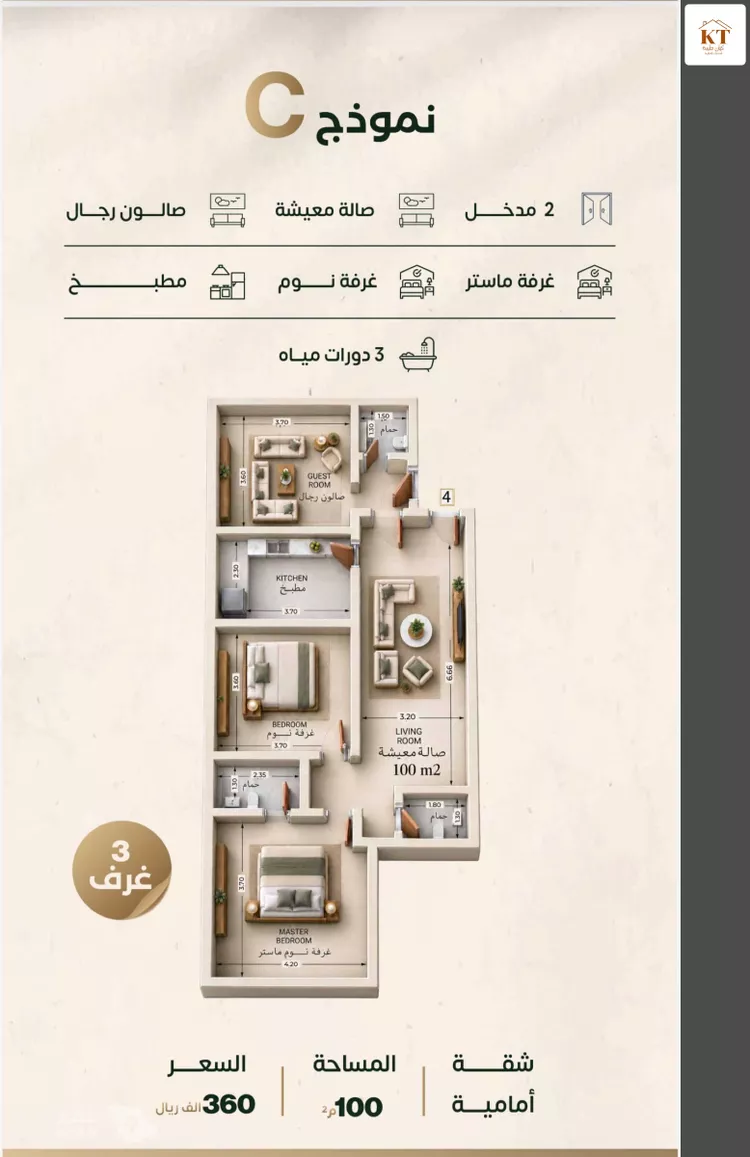 شقة للبيع في شارع إبراهيم الزماوي, حي النزهة, مدينة جدة, منطقة مكة المكرمة 4