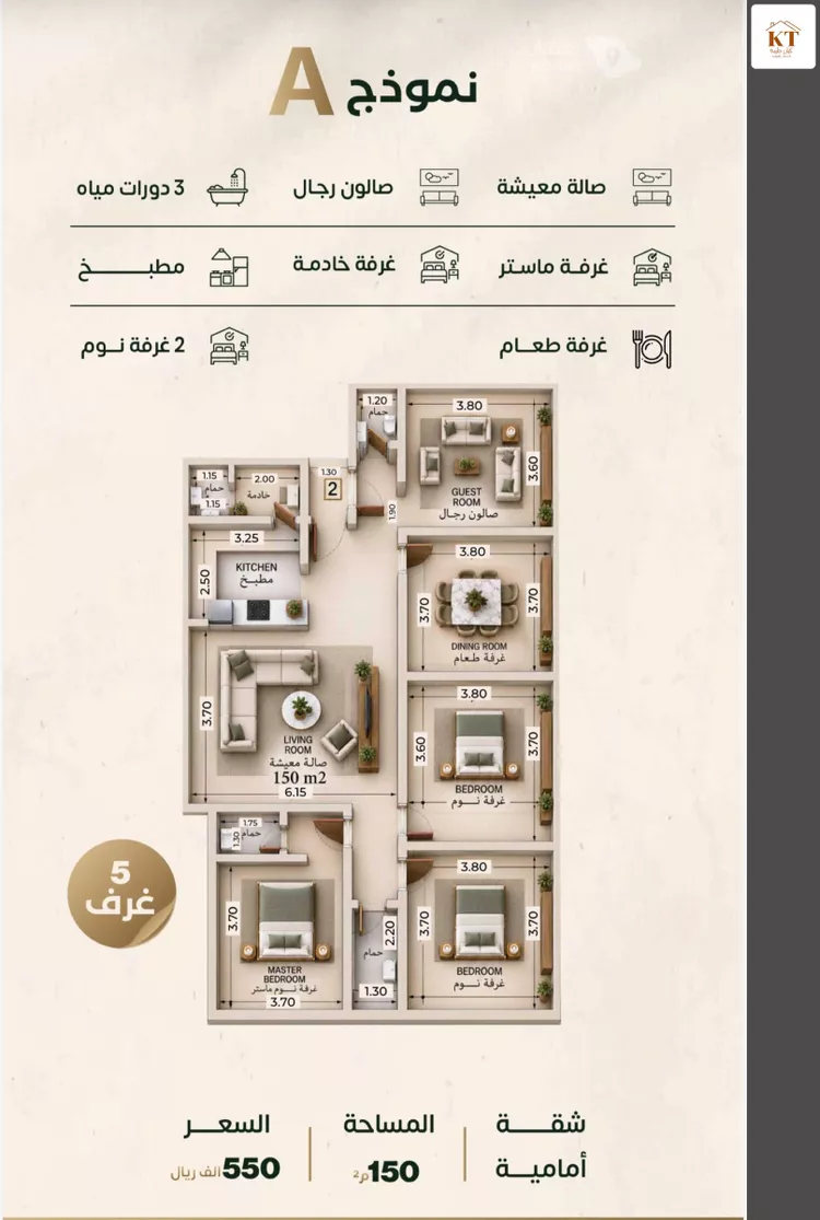 شقة للبيع في شارع إبراهيم الزماوي, حي النزهة, مدينة جدة, منطقة مكة المكرمة 6