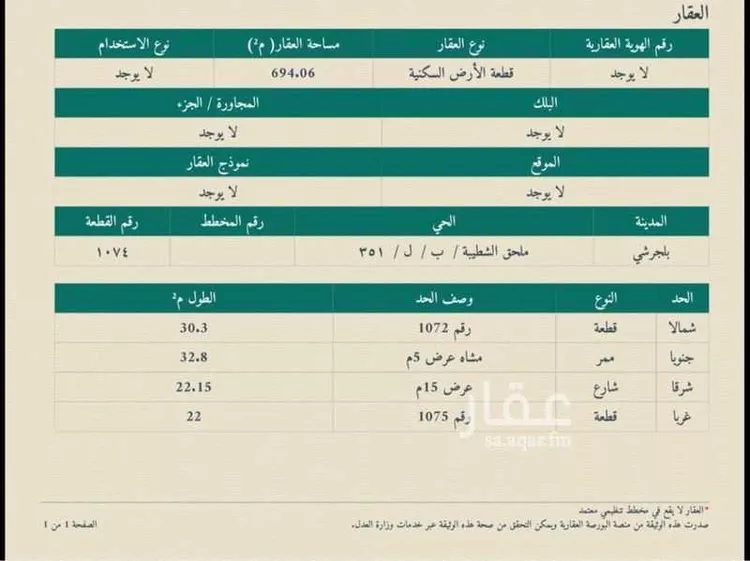 Land for Sale in Al Bahah Al Dhafyr
