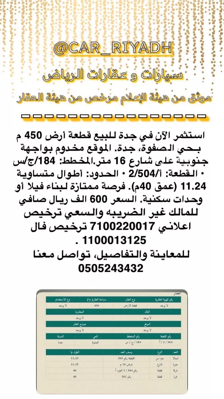 أرض للبيع في شارع 0000000, حي الصفوة, مدينة جدة, منطقة مكة المكرمة صورة 2