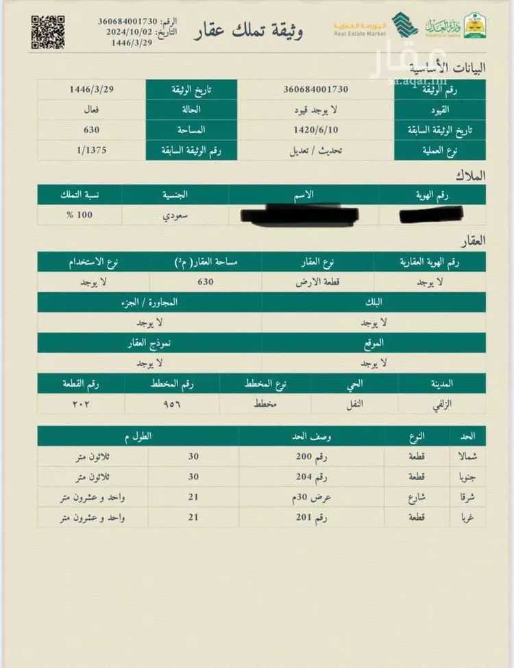 أرض للبيع في شارع طريق سمنان, حي النفل, مدينة الزلفي, منطقة الرياض