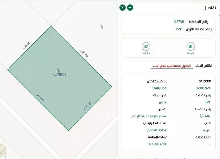أرض للبيع في حي عريض, مدينة الرياض, منطقة الرياض صورة 3