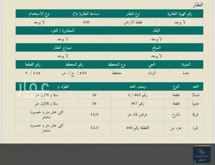 أرض للبيع في حي الوداد, مدينة جدة, منطقة مكة المكرمة صورة 5