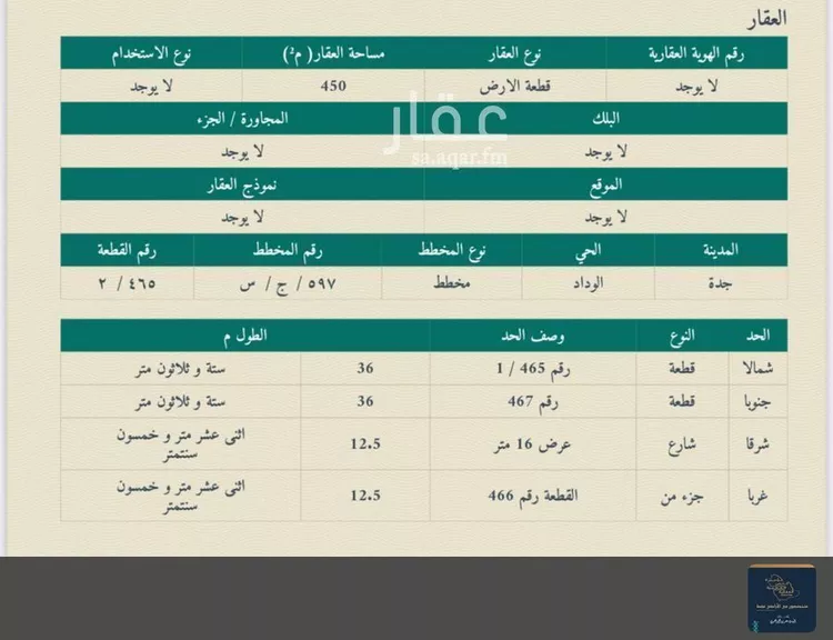 أرض للبيع في حي الوداد, مدينة جدة, منطقة مكة المكرمة 8