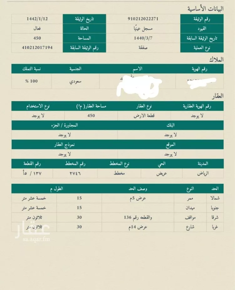 أرض للبيع في حي عريض, مدينة الرياض, منطقة الرياض صورة 2