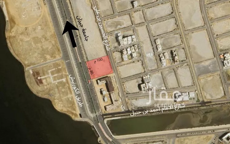 أرض للبيع في شارع الكورنيش الفرعي, حي المحمدية 1, مدينة جازان, منطقة جازان صورة 2