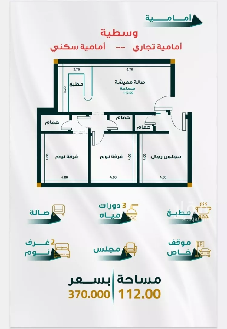 شقة للبيع في شارع ابو ذر الغفاري, حي الفيحاء, مدينة جدة, منطقة مكة المكرمة صورة 2