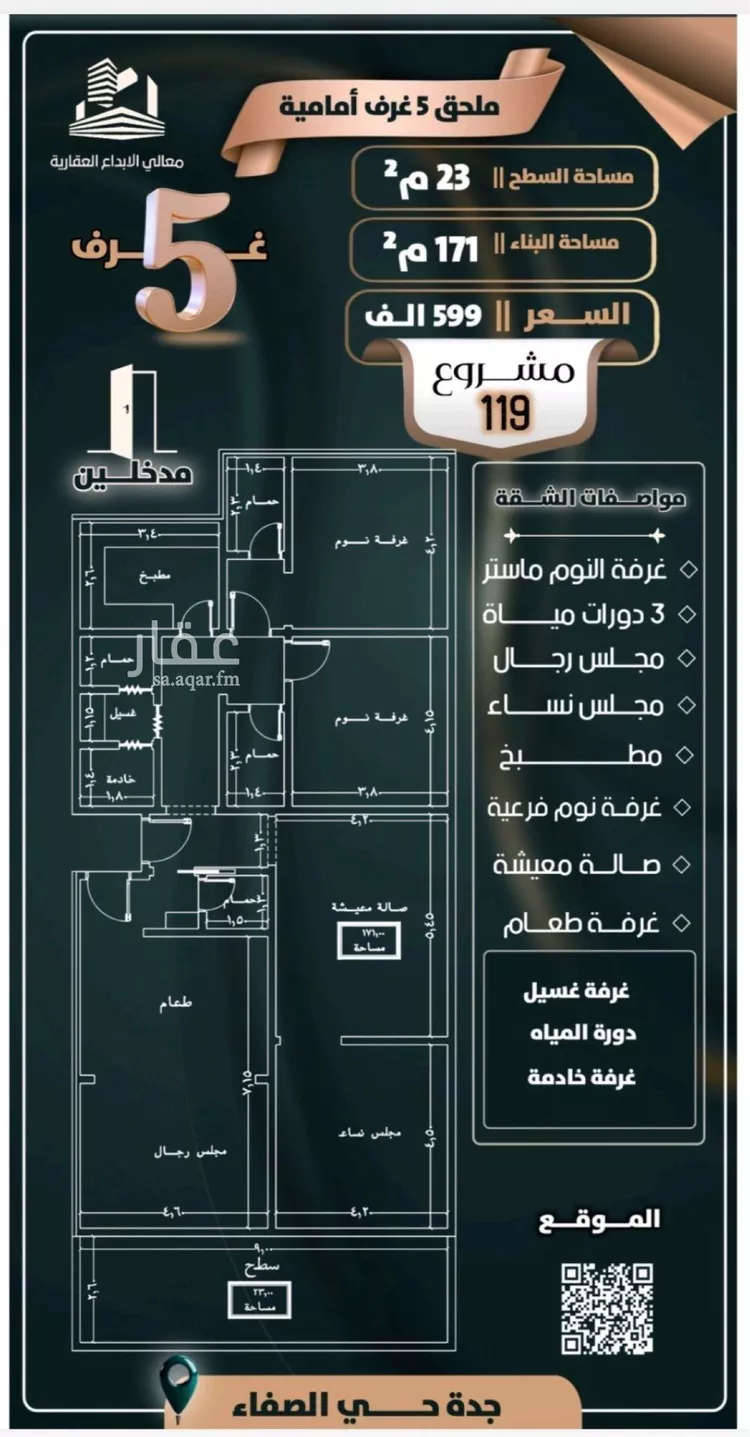 شقة للبيع في شارع إبن ثابت, حي الصفاء, مدينة جدة, منطقة مكة المكرمة صورة 2