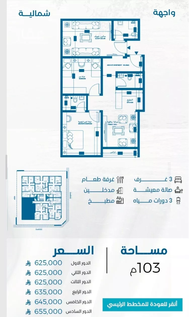 Apartment for Sale in Jeddah Al Ruwais