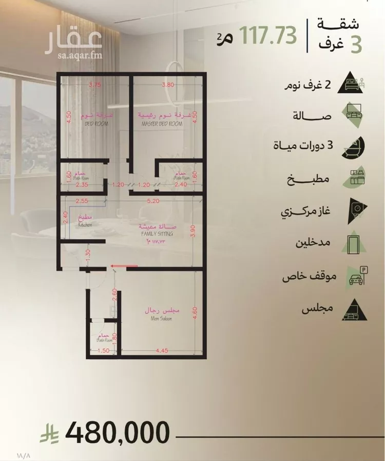 شقة للبيع في شارع إبراهيم الزمزمي, حي أبحر الجنوبية, مدينة جدة, منطقة مكة المكرمة صورة 2