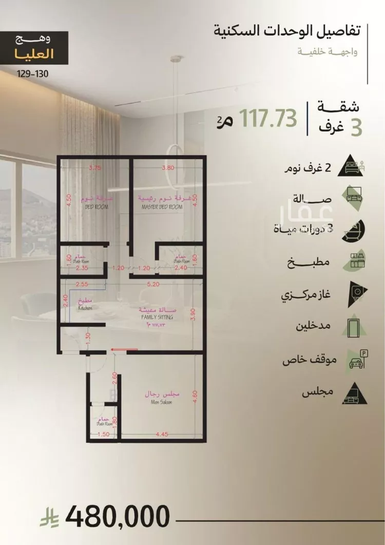 شقة للبيع في شارع طريق الكورنيش, حي أبحر الجنوبية, مدينة جدة, منطقة مكة المكرمة