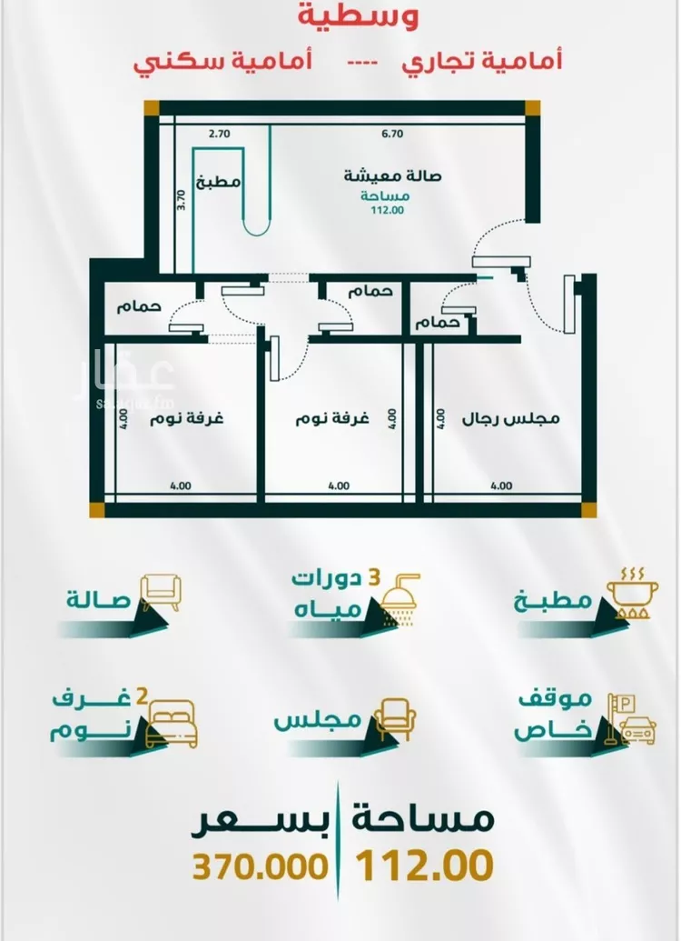 شقة للبيع في شارع البهاء محمد ابن القاضي, حي الفيحاء, مدينة جدة, منطقة مكة المكرمة صورة 3