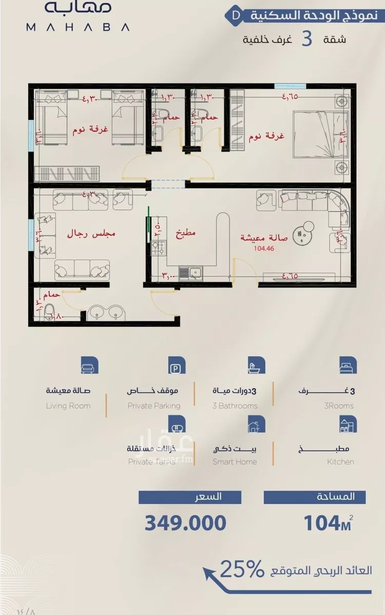 شقة للبيع في شارع برهان الدين الداراني, حي الياقوت, مدينة جدة, منطقة مكة المكرمة