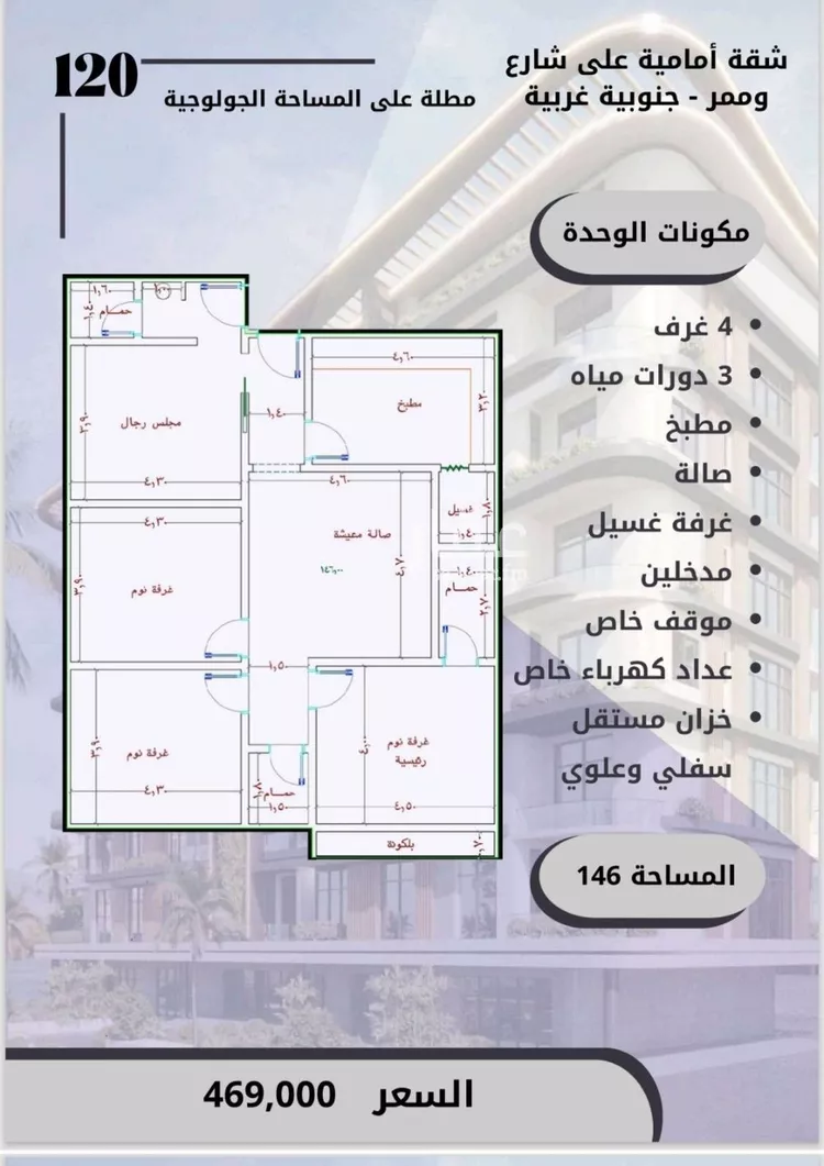 شقة للبيع في شارع الامير عبدالمجيد, حي الصواري, مدينة جدة, منطقة مكة المكرمة صورة 2