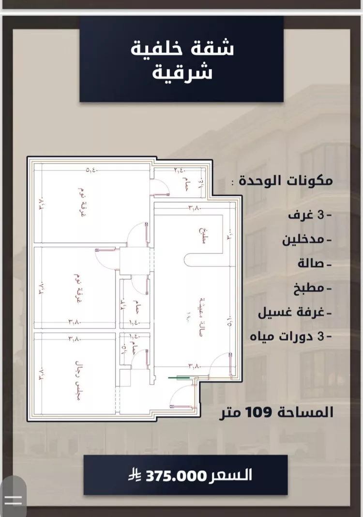 شقة للبيع في شارع الامير عبدالمجيد, حي الصواري, مدينة جدة, منطقة مكة المكرمة صورة 2