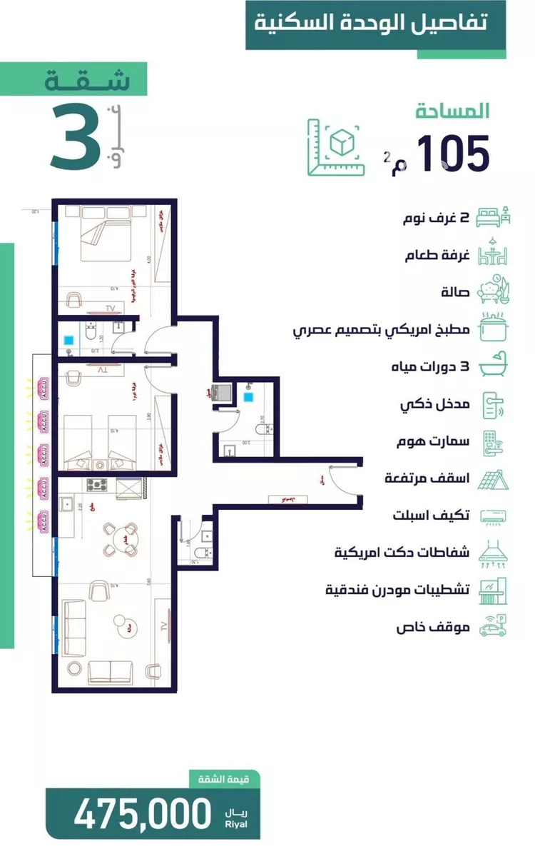 شقة للبيع في شارع ابن الحائك الهمداني, حي السلامة, مدينة جدة, منطقة مكة المكرمة