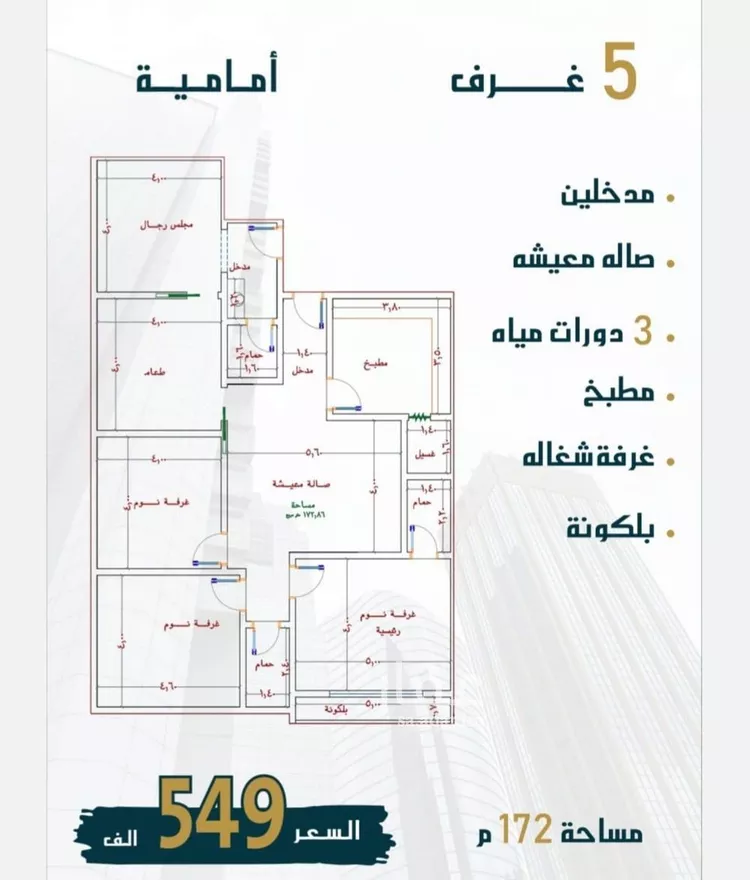 شقة للبيع في شارع الامير عبدالمجيد, حي الصواري, مدينة جدة, منطقة مكة المكرمة صورة 4