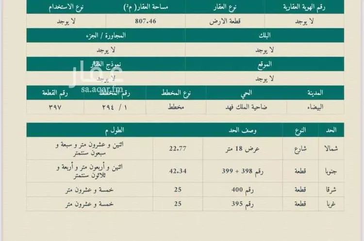 أرض للبيع في شارع ابن ابي الفخر, حي ضاحية الملك فهد, مدينة الدمام, المنطقة الشرقية صورة 2