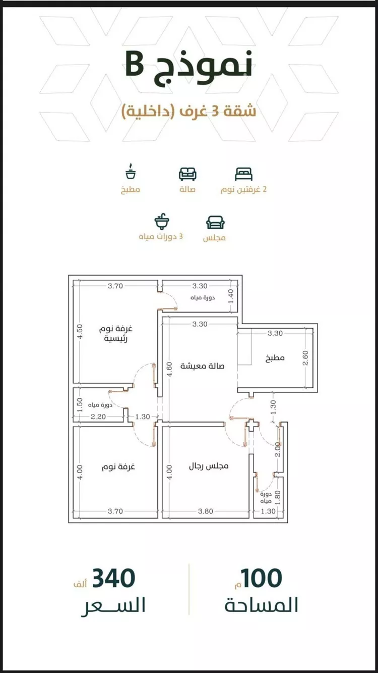 شقة للبيع في شارع الخليفة المأمون, حي الربوة, مدينة جدة, منطقة مكة المكرمة صورة 2
