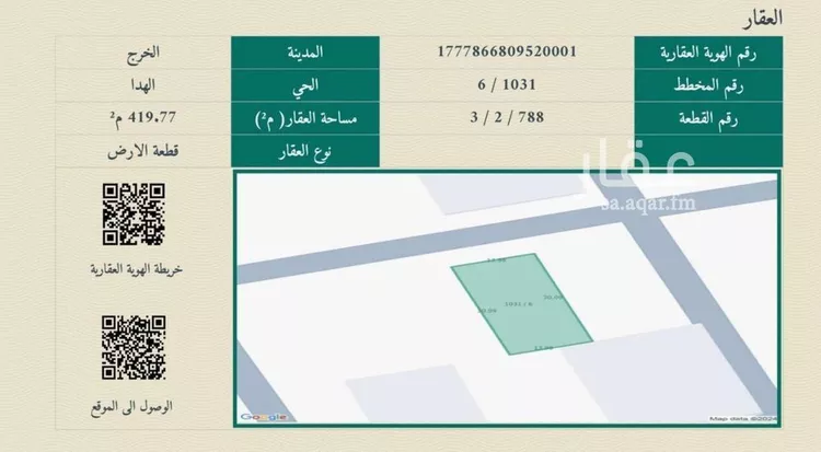أرض للبيع في شارع اياد مدني, حي الهدا, مدينة الخرج, منطقة الرياض