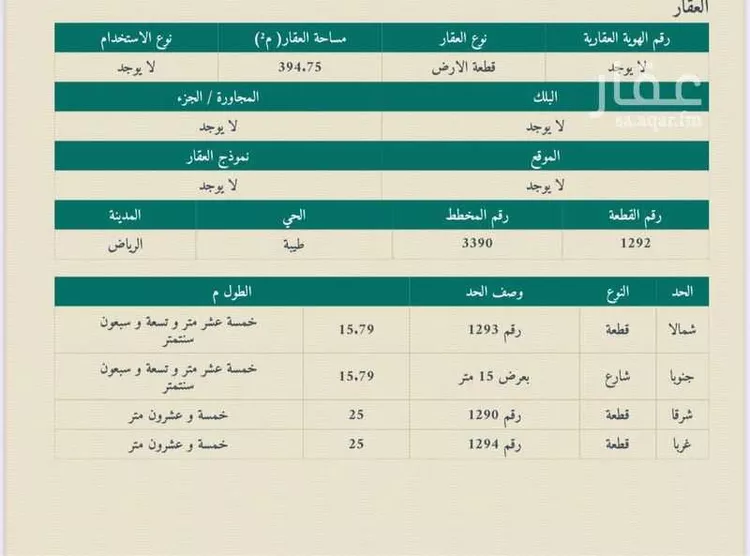 أرض للبيع في شارع السرح, حي طيبة, مدينة الرياض, منطقة الرياض صورة 2