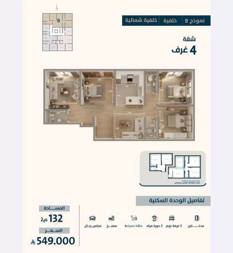 شقة للبيع في شارع ابو كبشه الانصاري, حي النعيم, مدينة جدة, منطقة مكة المكرمة صورة 3
