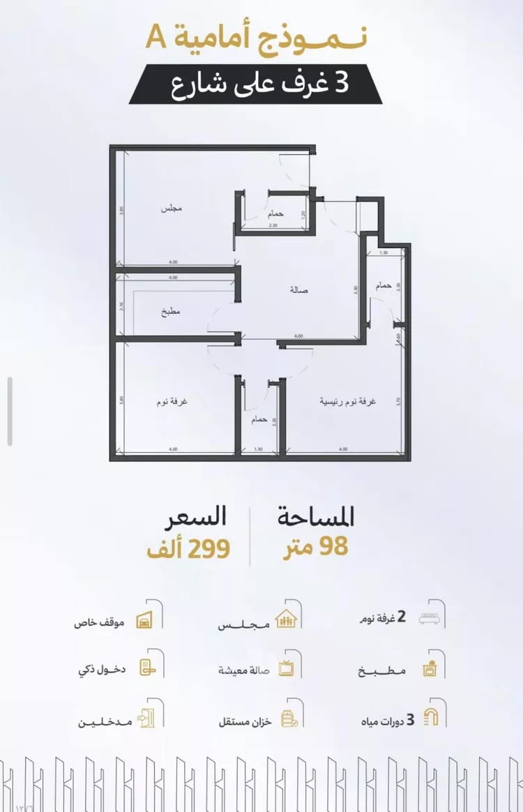 شقة للبيع في شارع يزيد بن الاصم, حي الريان, مدينة جدة, منطقة مكة المكرمة 4