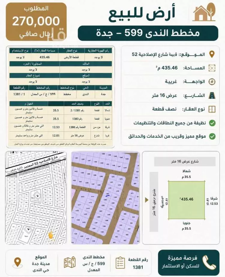 أرض للبيع في حي الندى, مدينة جدة, منطقة مكة المكرمة