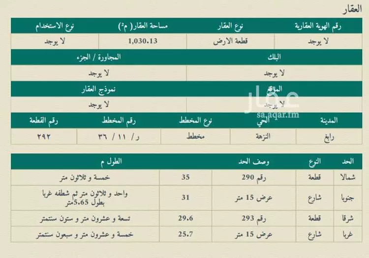 أرض للبيع في شارع ثعلبة بن سعد, حي النزهة, مدينة رابغ, منطقة مكة المكرمة صورة 3