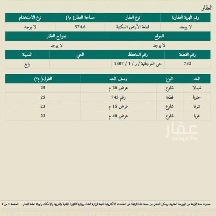 أرض للبيع في شارع عائشة بنت ابي بكر, حي المرجانية, مدينة رابغ, منطقة مكة المكرمة صورة 2