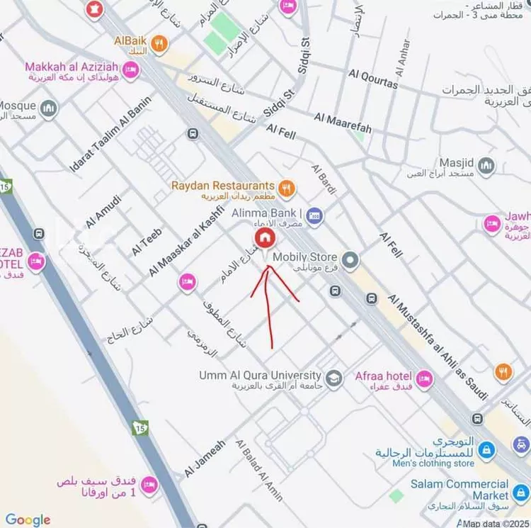 أرض للبيع في شارع الامام, حي العزيزية, مدينة مكة المكرمة, منطقة مكة المكرمة صورة 2