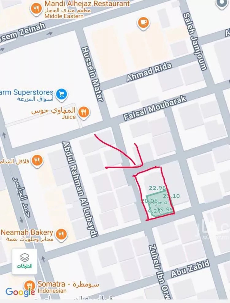 أرض للبيع في شارع صفي الدين الحلي, حي الروضة, مدينة جدة, منطقة مكة المكرمة