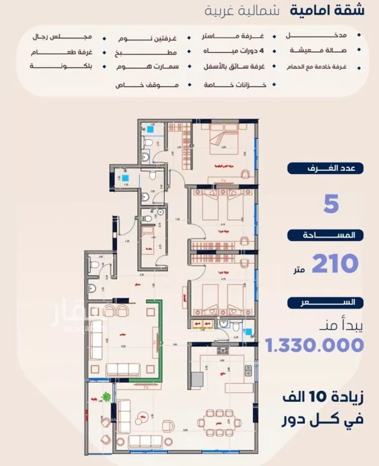 شقة للبيع في شارع سليك بن عمرو, حي الزهراء, مدينة جدة, منطقة مكة المكرمة 12