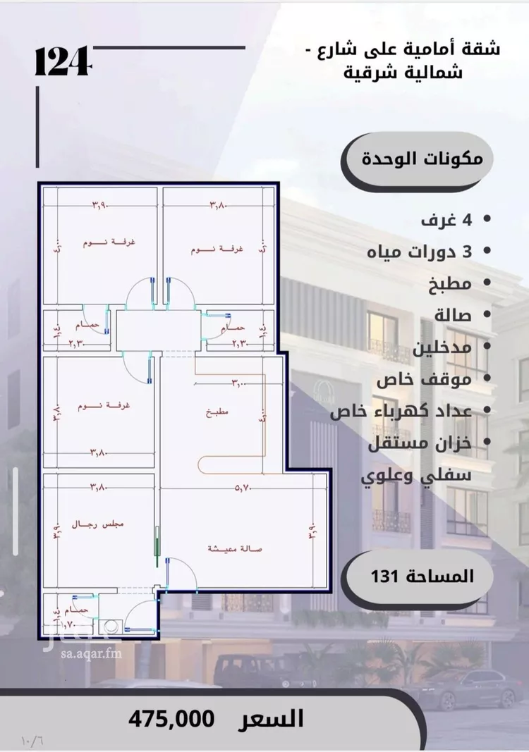 شقة للبيع في شارع الامير عبدالمجيد, حي الصواري, مدينة جدة, منطقة مكة المكرمة