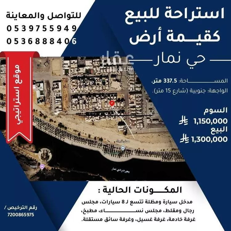 أرض للبيع في شارع محمد بن مبارك, حي نمار, مدينة الرياض, منطقة الرياض