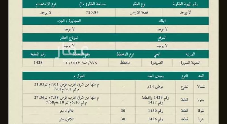 أرض للبيع في الصويدرة ، منطقة المدينة المنورة