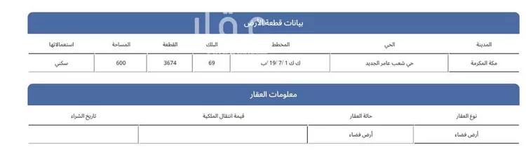 أرض للبيع في شارع الأرجوان, حي شعب عامر , مدينة مكة المكرمة, منطقة مكة المكرمة