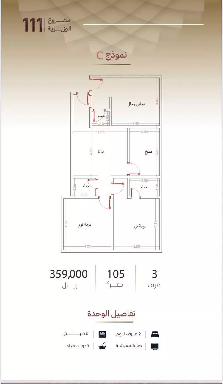 شقة للبيع في شارع أحمد بن عبد الله بن المطرف, حي مدائن الفهد, مدينة جدة, منطقة مكة المكرمة صورة 4