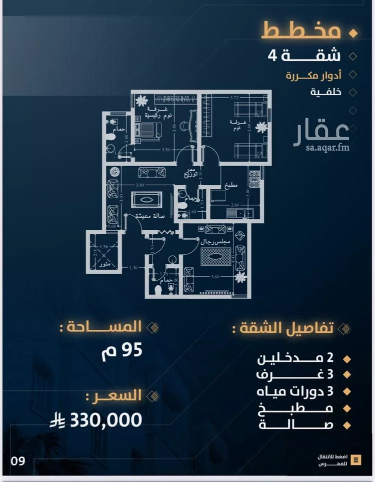 شقة للبيع في شارع ابو العباس احمد النساج, حي بطحاء قريش, مدينة مكه المكرمه, منطقة مكة المكرمة صورة 2