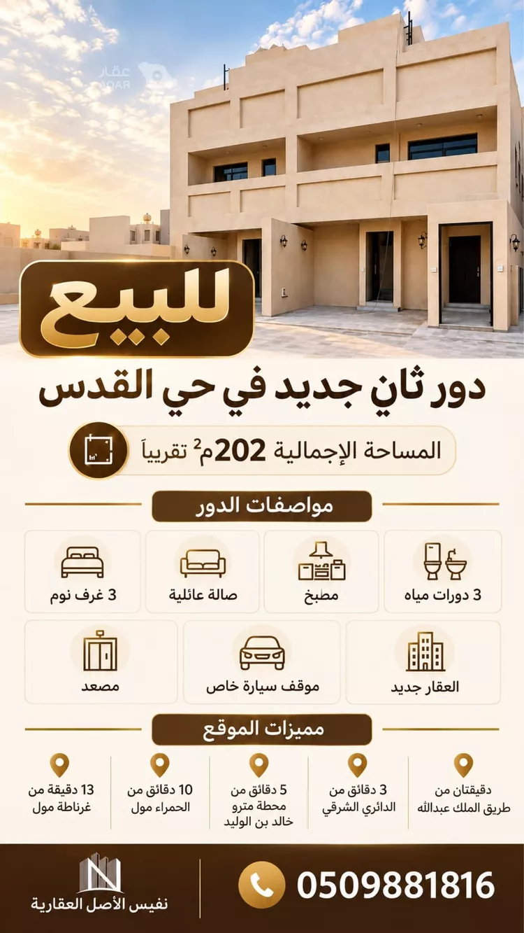 دور للبيع في شارع أبي منصور البيع, حي القدس, مدينة الرياض, منطقة الرياض صورة 3