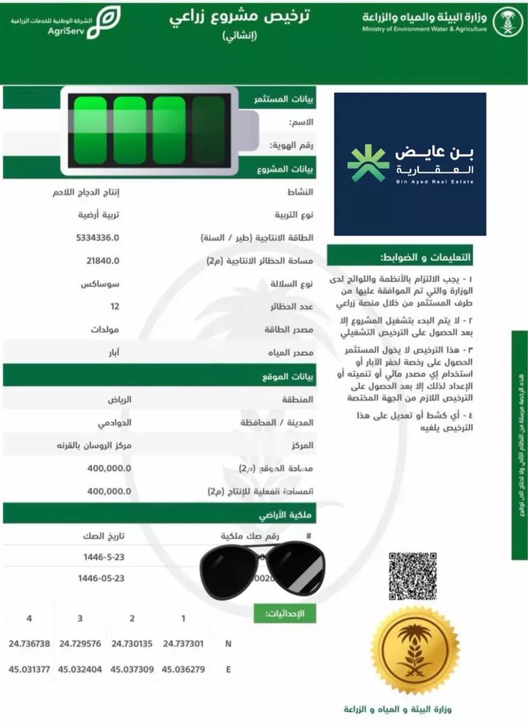 مزرعة للبيع في شارع 4935, حي مزارع القرنه الجنوبيه, مدينة مزارع القرنه الجنوبيه, منطقة الرياض صورة 2