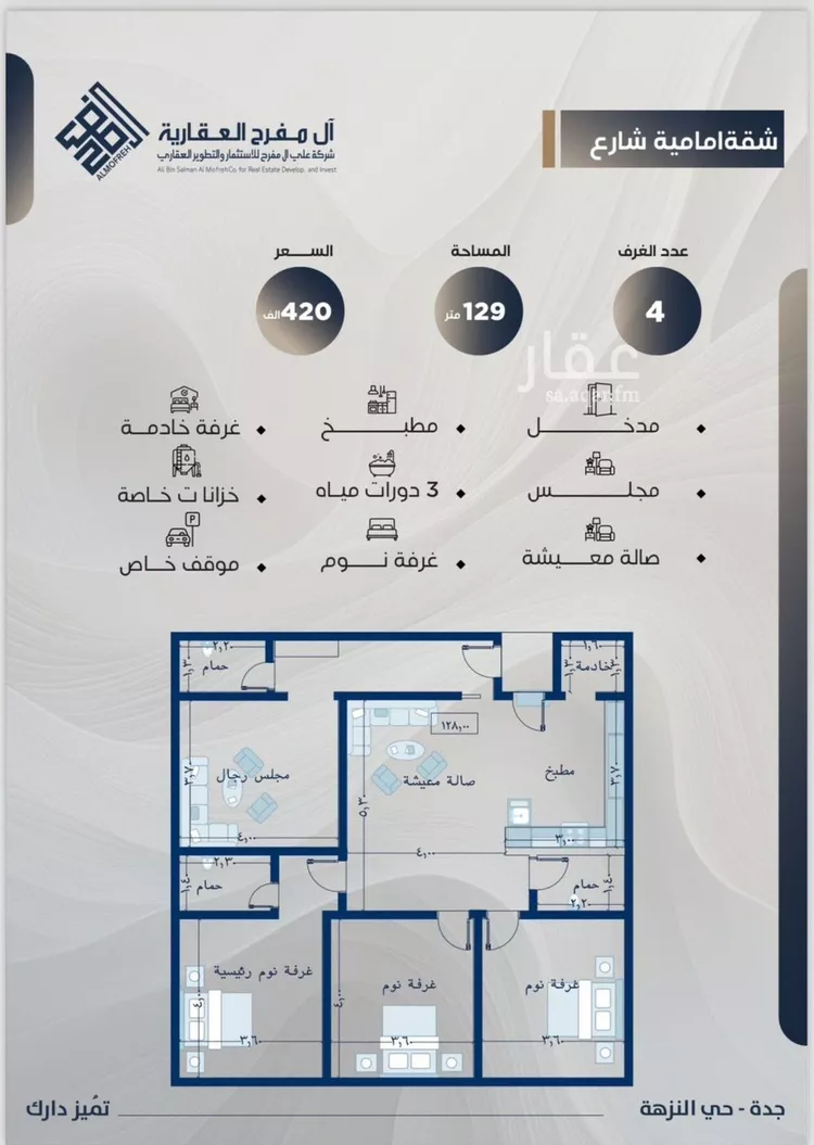 شقة للبيع في حي النزهة, مدينة جدة, منطقة مكة المكرمة صورة 2