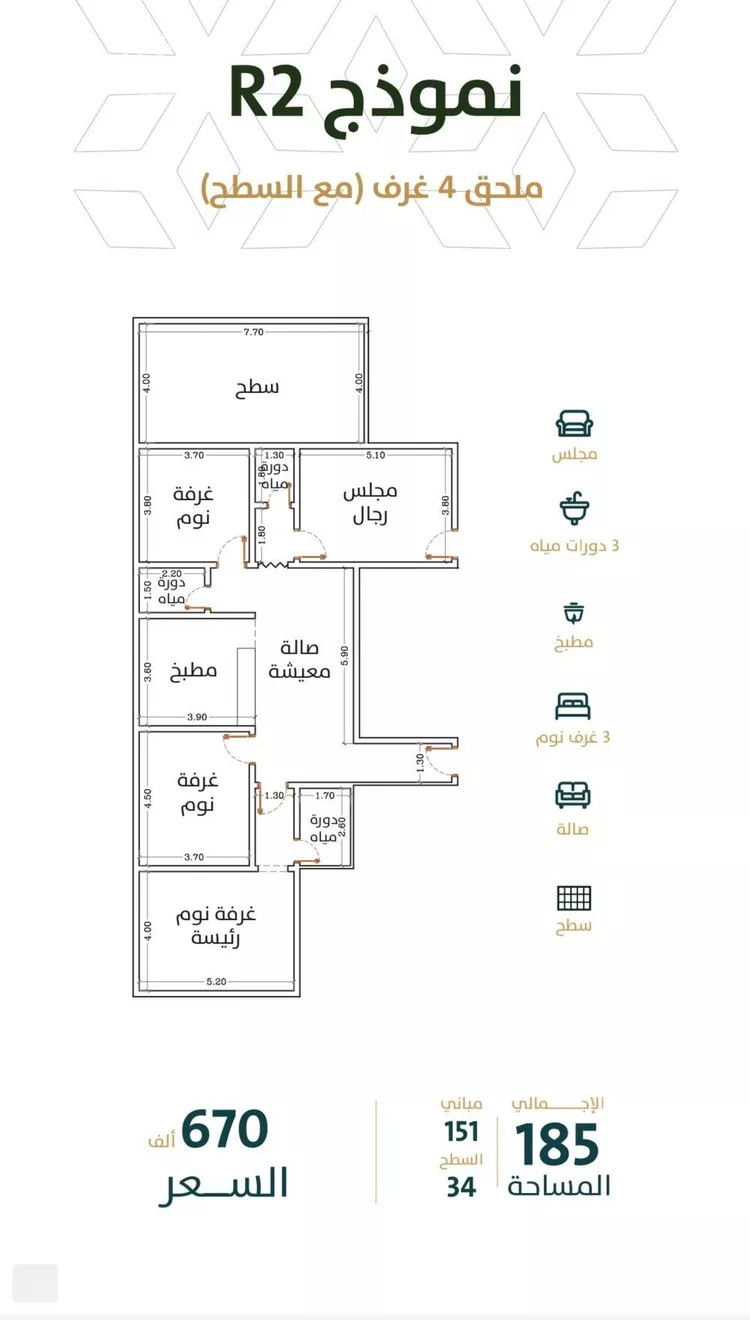 شقة للبيع في شارع الخليفة المأمون, حي الربوة, مدينة جدة, منطقة مكة المكرمة صورة 4
