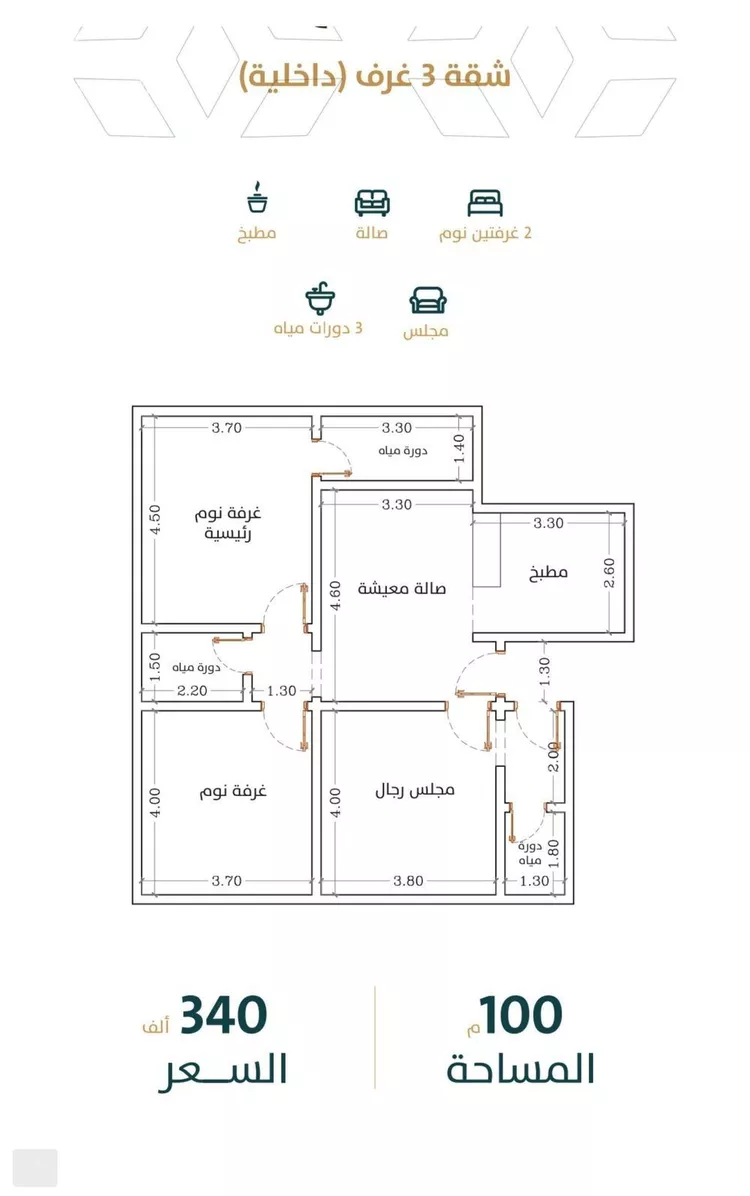 شقة للبيع في شارع الخليفة المأمون, حي الربوة, مدينة جدة, منطقة مكة المكرمة صورة 3