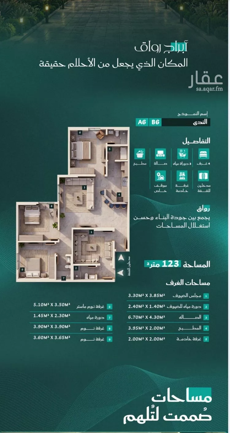 شقة للبيع في شارع احمد بن عيسى الرومي, حي الفيحاء, مدينة جدة, منطقة مكة المكرمة