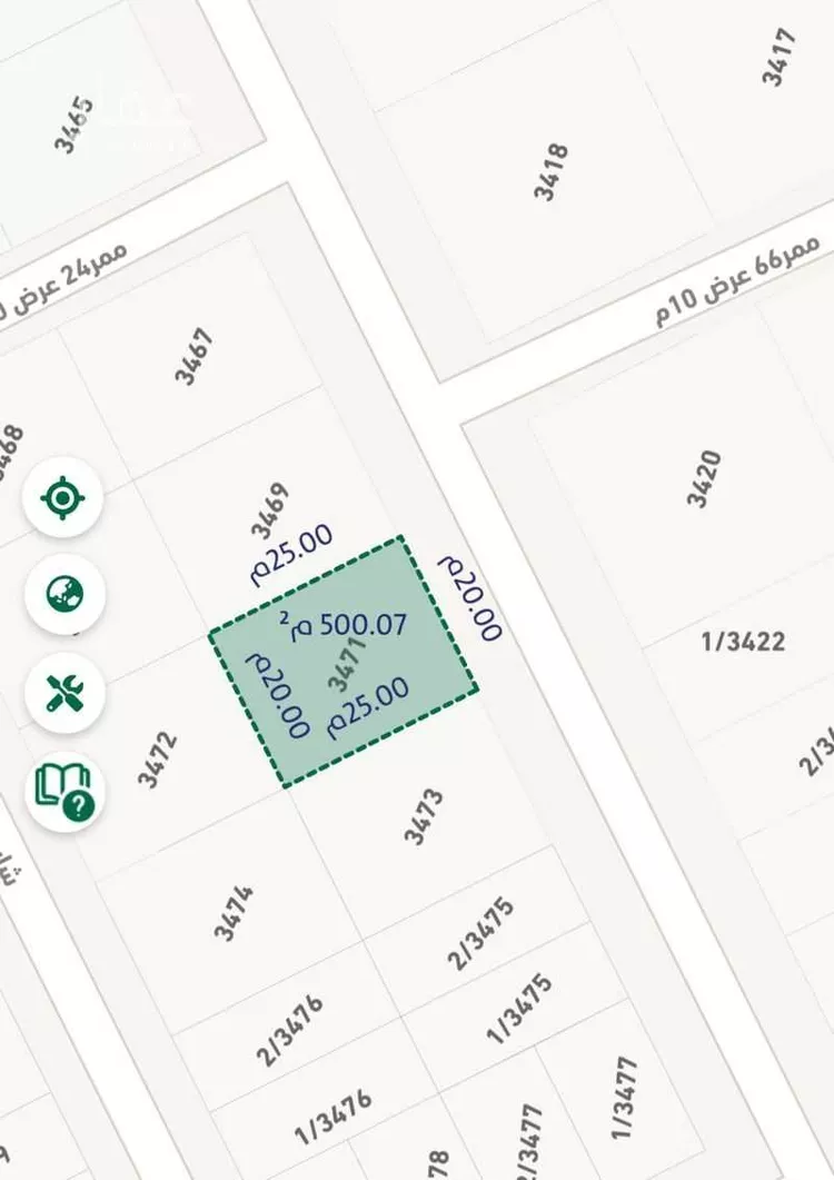 أرض للبيع في شارع وادي قران, حي الدار البيضاء, مدينة الرياض, منطقة الرياض صورة 2