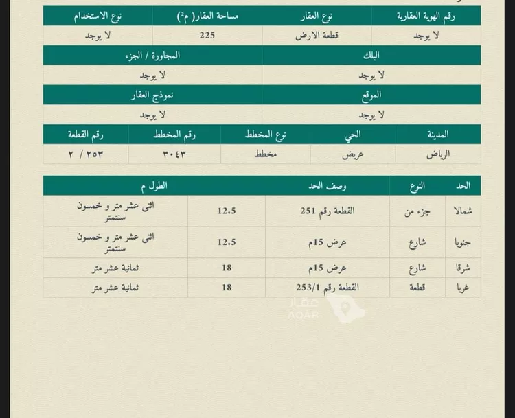 أرض للبيع في حي عريض, مدينة الرياض, منطقة الرياض صورة 4