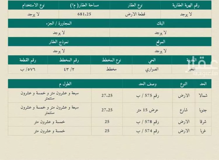 Land for Sale in Al Khobar As Sawari