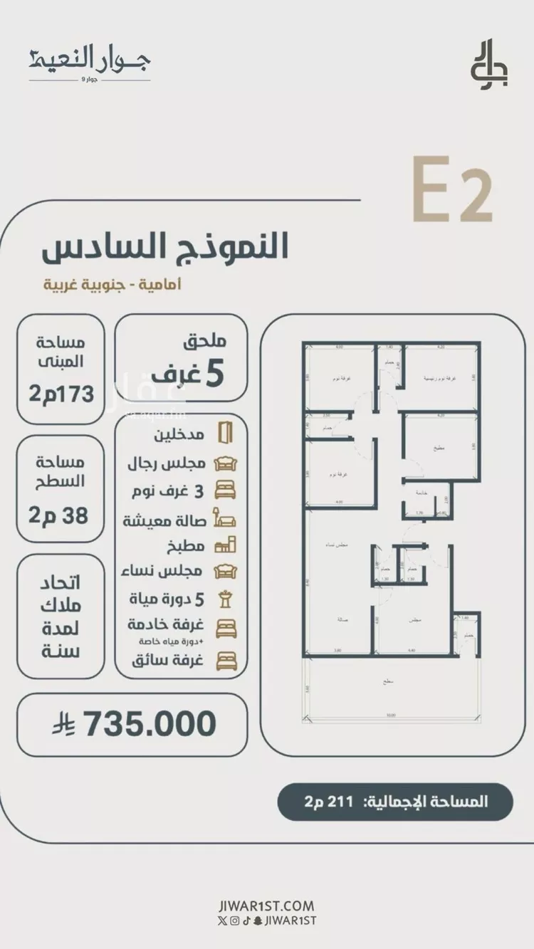 شقة للبيع في شارع امته الله الثقفيه, حي النعيم, مدينة جدة, منطقة مكة المكرمة
